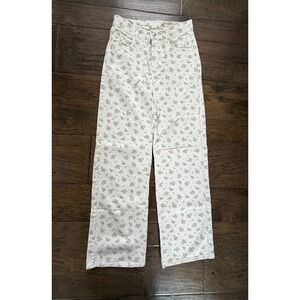 Floral Print High-Waisted Jeans Wide Leg size 4 Cottagecore